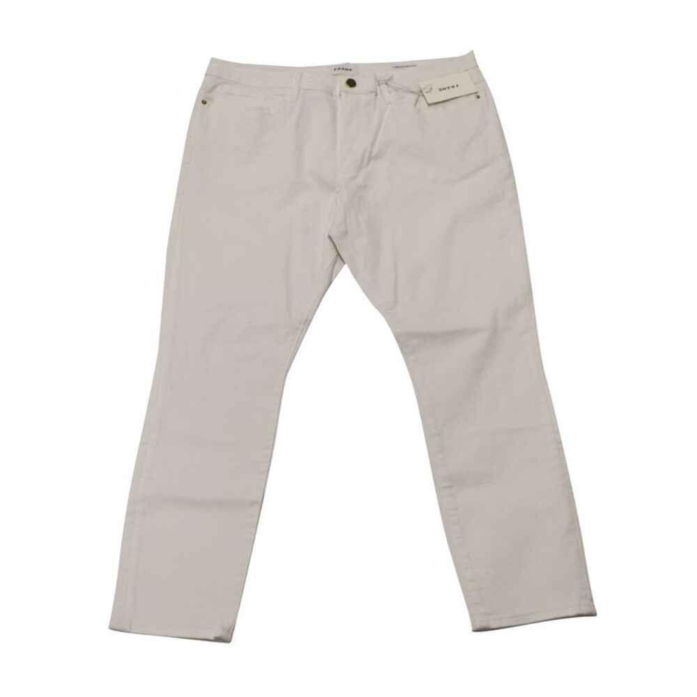 Frame Le Skinny Crop Jeans in White Denim